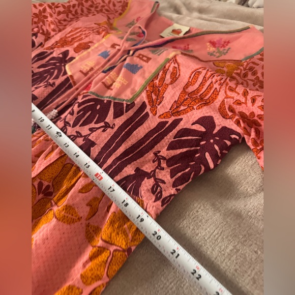 Farm Rio Pink Anika Macaws Maxi Dress XL Tropical Resort Boho Luxury - Picture 7 of 13